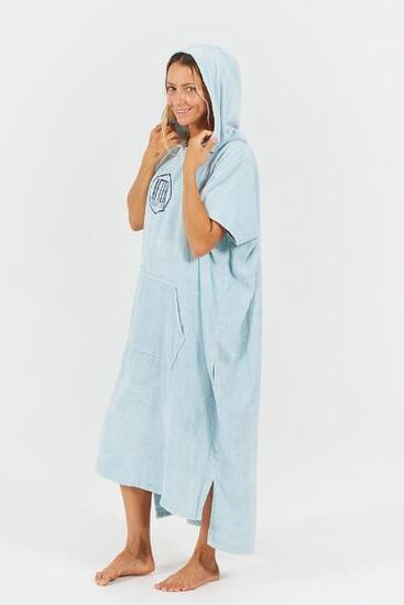 Surf Poncho für Erwachsene - Logo - Blau