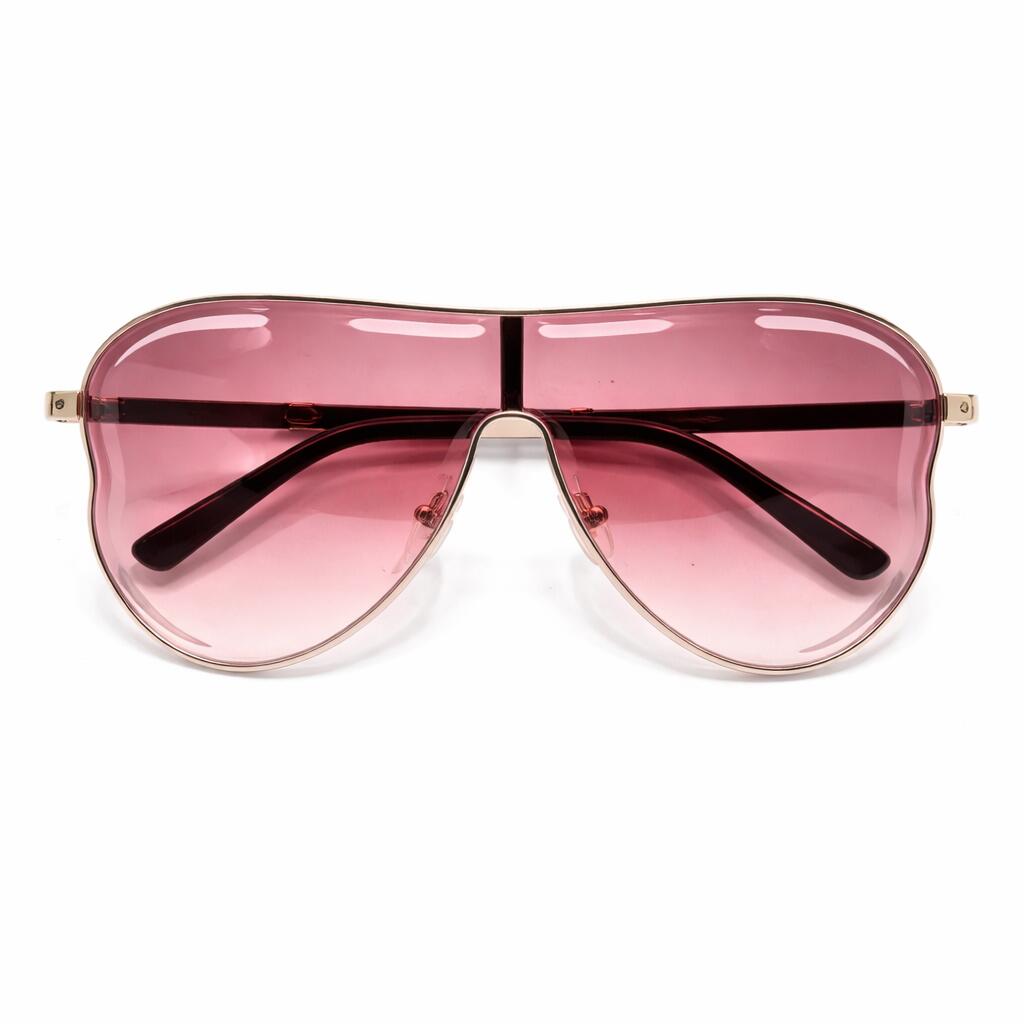 2-PCS Gold frame purple-red Oversized Aviator Sunglasses