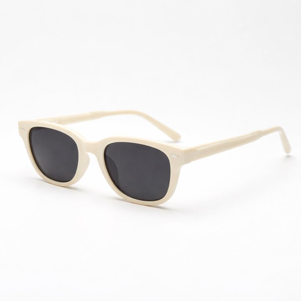 Ivory All Gray Retro Small Frame Sunglasses - Black