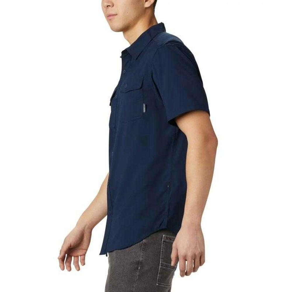 Camicia Maniche Corte Uomo Columbia Utilizer II Solid Blu Navy 3/3