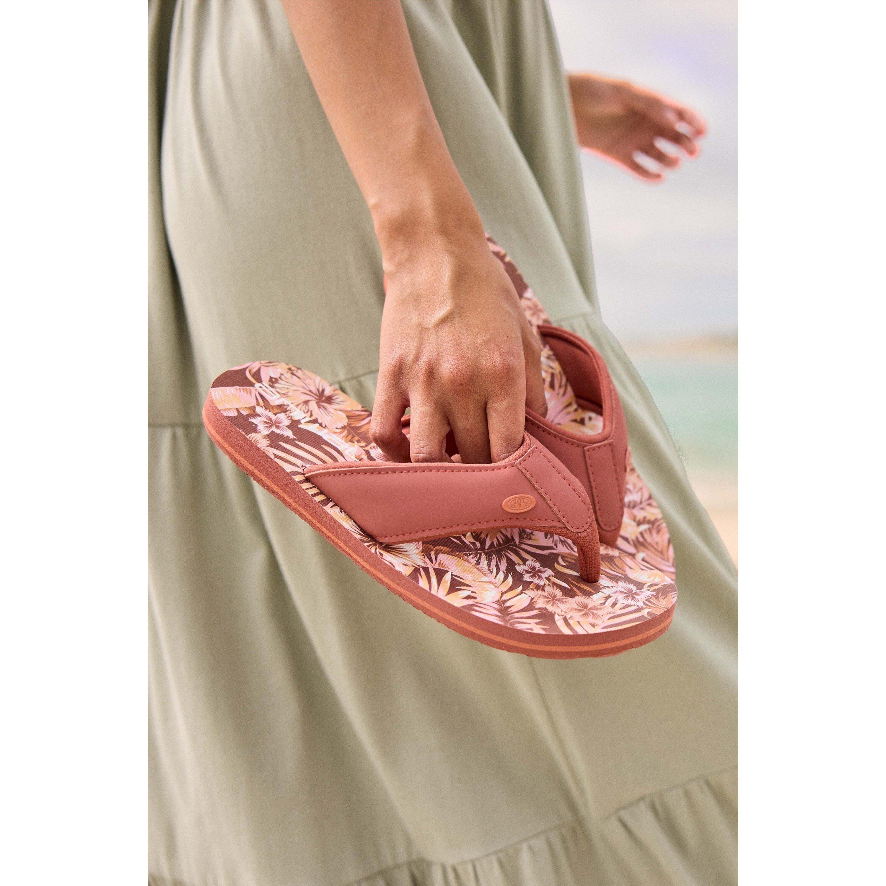 Animal Womens/Ladies Leaf Print Recycled Flip Flops