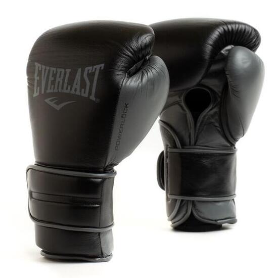 Everlast Rękawice bokserskie ze skóry naturalnej Powerlock2 Czarne/Czarne