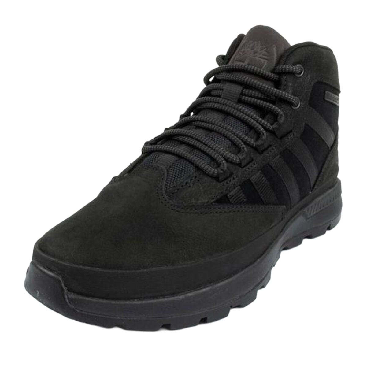 Heren Euro Trekker Leren Trainers (Zwart) 3/3