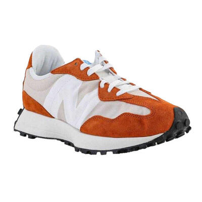 Heren suède trainers (wit/oranje)