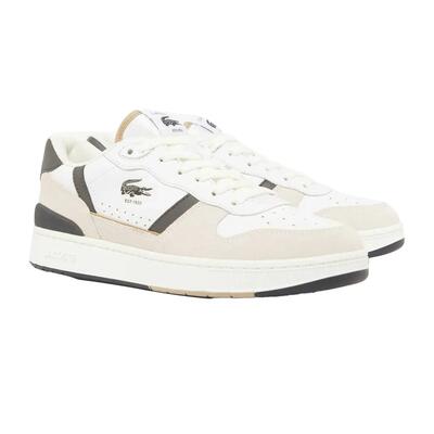 Heren tclip set leren trainers (wit, groen)