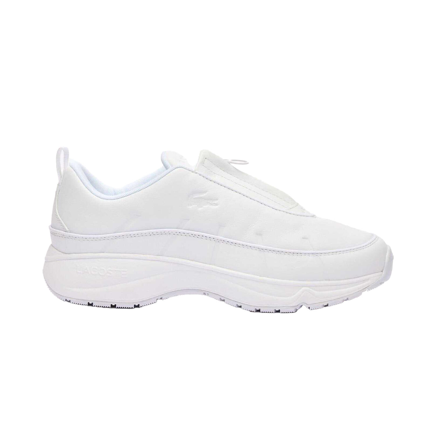 Mens Audyssor Leather Zip Trainers (White) 3/4