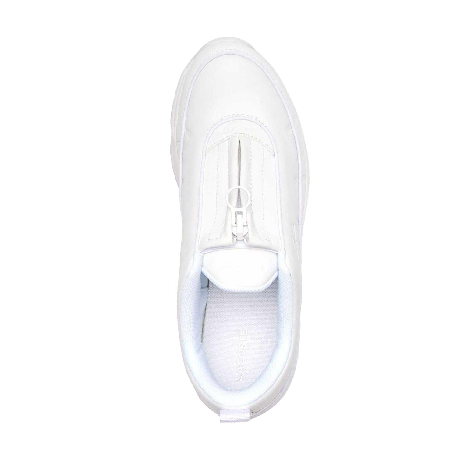 Mens Audyssor Leather Zip Trainers (White) 4/4