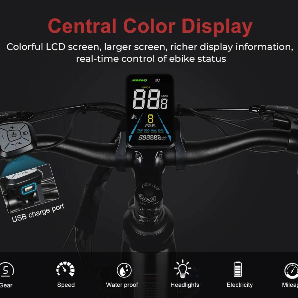 Bicicleta elétrica urbana SAMEBIKE RS-A01PRO-T bateria 36V 15Ah 6/7