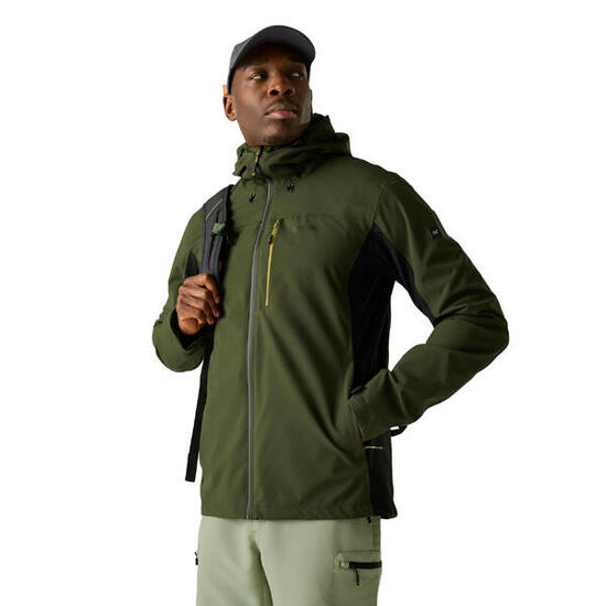 Veste Imperméable À Capuche BIRCHDALE Homme (Kaki Foncé / Noir)