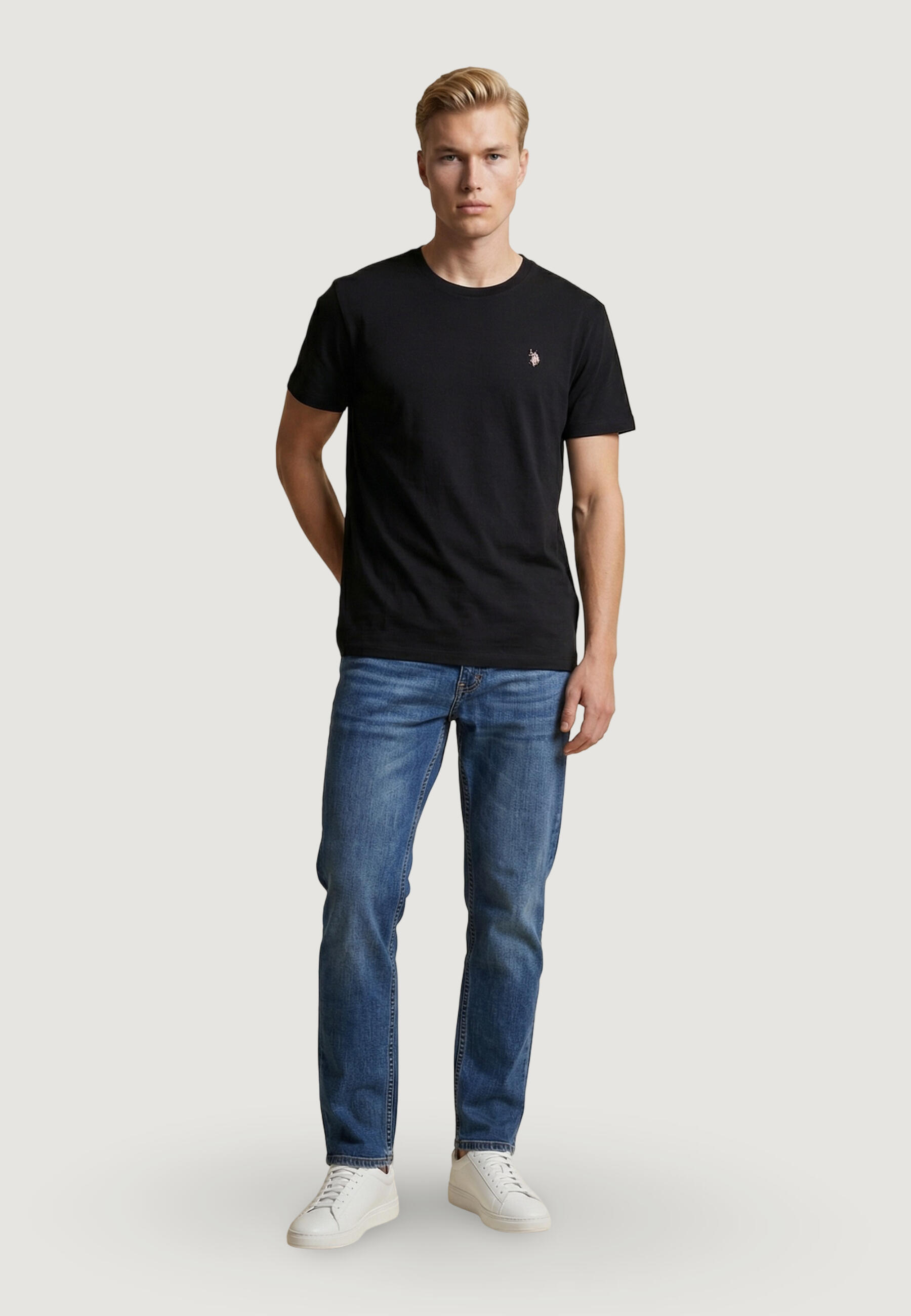 Crop top T-shirt MICK-BASIC HEREN Zwart 3/5
