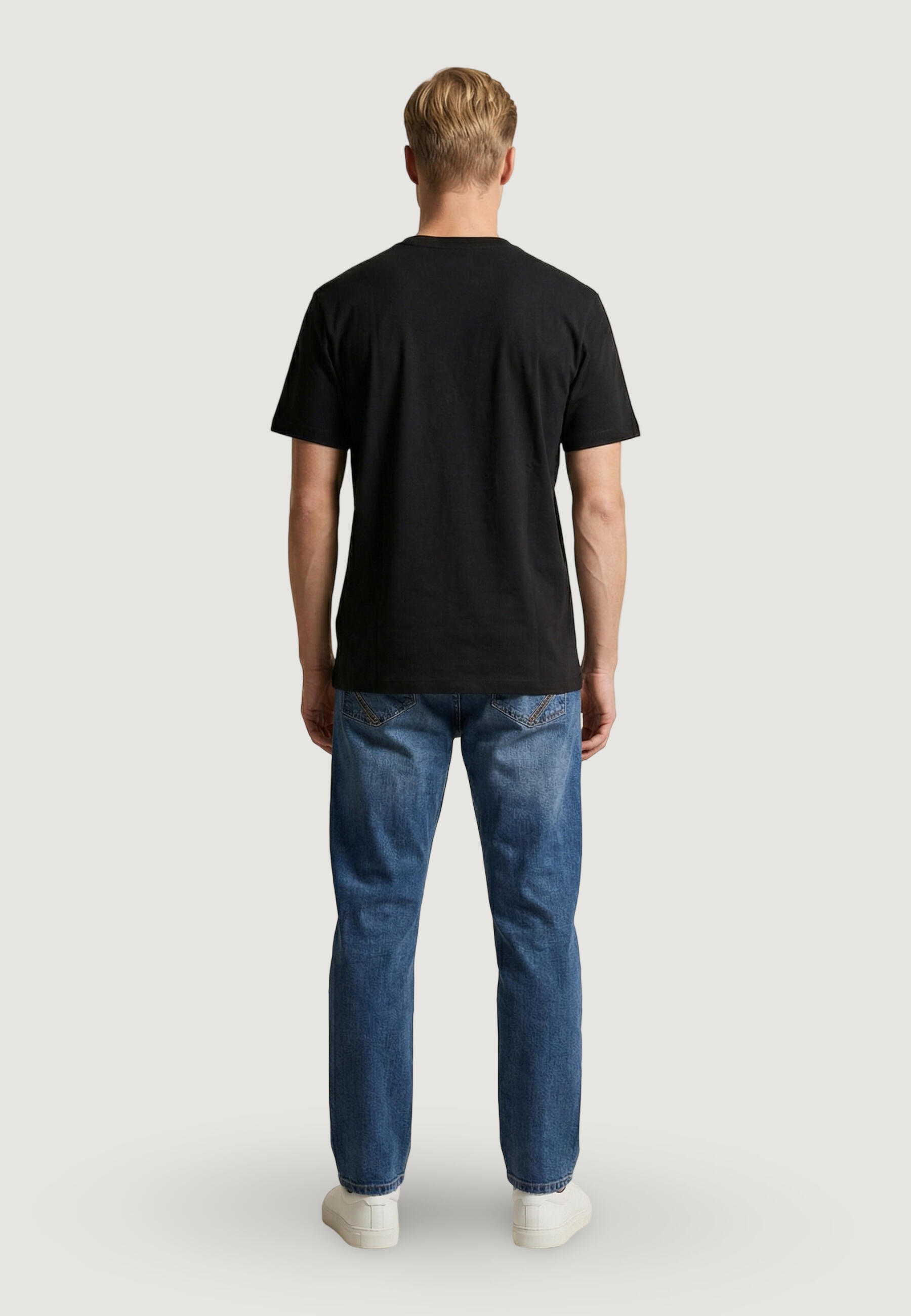Crop top T-shirt MICK-BASIC HEREN Zwart 4/5