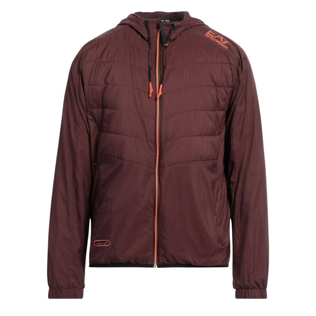 Mens Lightweight Hooded Bomber Jacket (Bitter Chocolate) 2/4