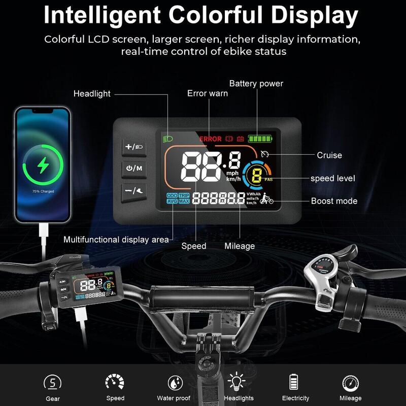 C05Pro bicicletă electrică pentru adulți, baterie 36V 13Ah,roți 20" tip fat tire