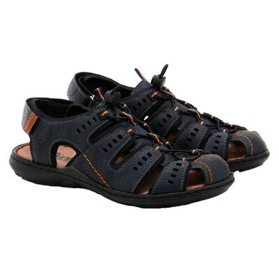 Leren sandalen voor heren (marineblauw)