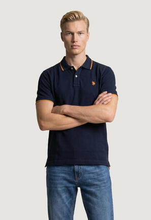 polo manches courtes BLACK HOMME bleu