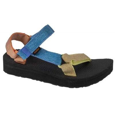 Dames midform universal sandalen (blauw/groen/zwart)
