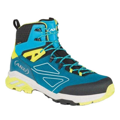 Heren reactive leather goretex trainers (blauw)