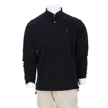 Reconditionné - Polo manches longues Homme Noir - Très Bon État