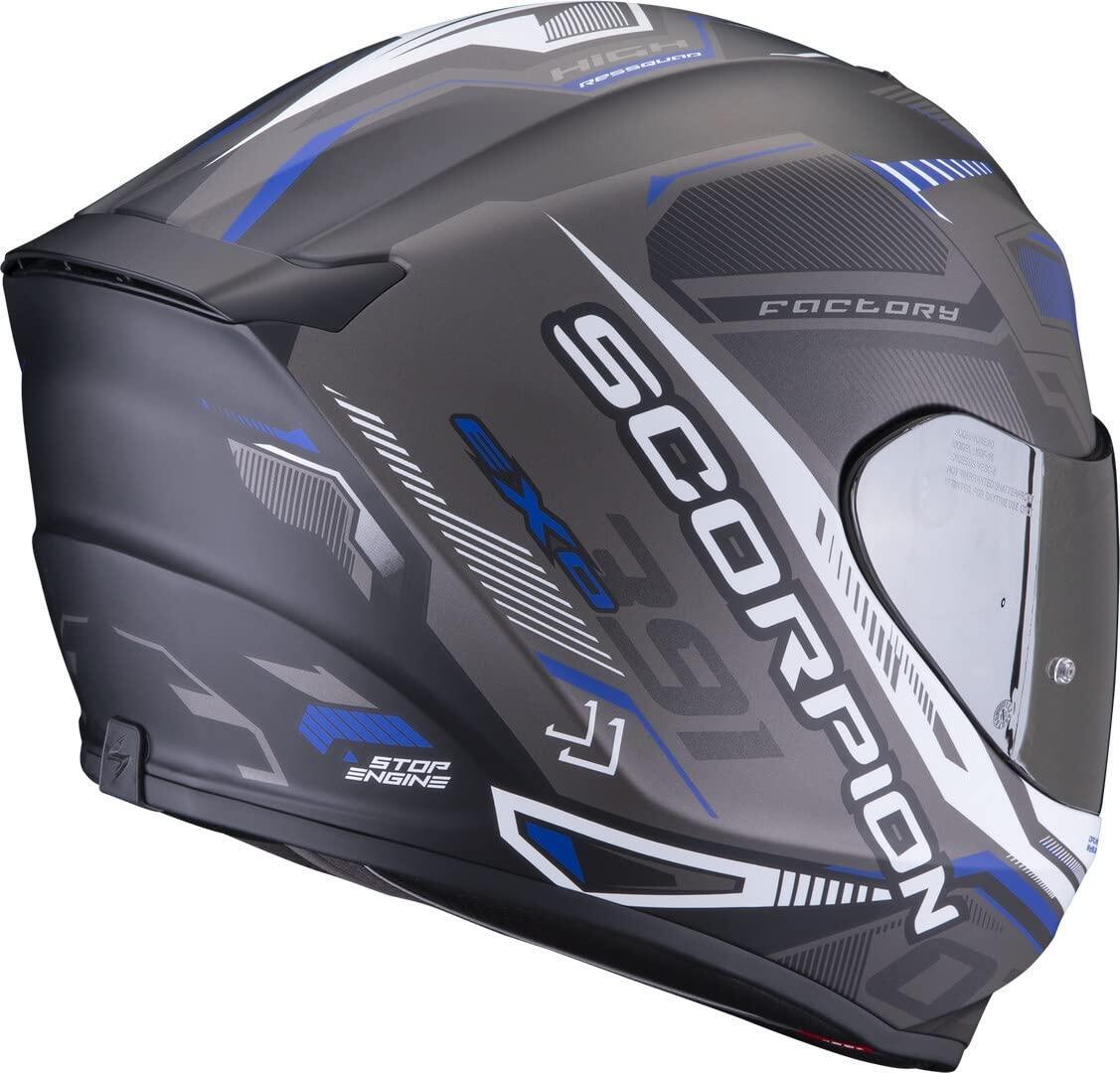 Scorpion EXO-391 intégral noir mat-argent-bleu XS 3/4