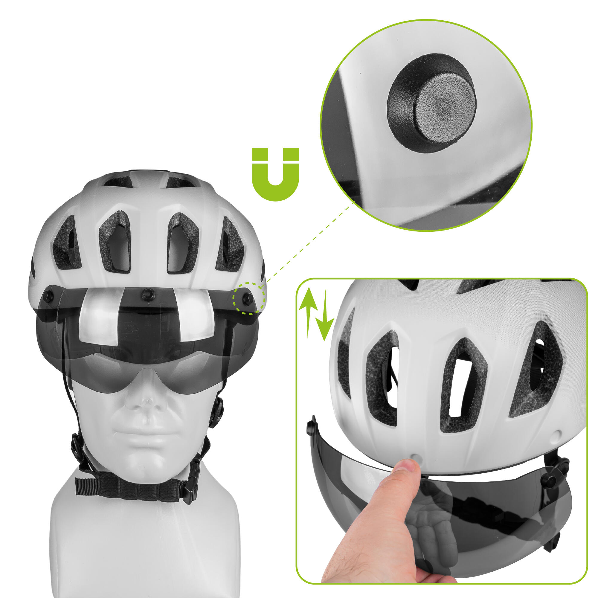 Capacete de ciclismo Vayox Active VA0424 com viseira e luz LED 3/7