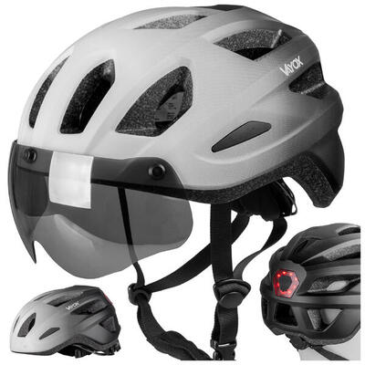Vayox active va0424 fietshelm met vizier en led-lampje