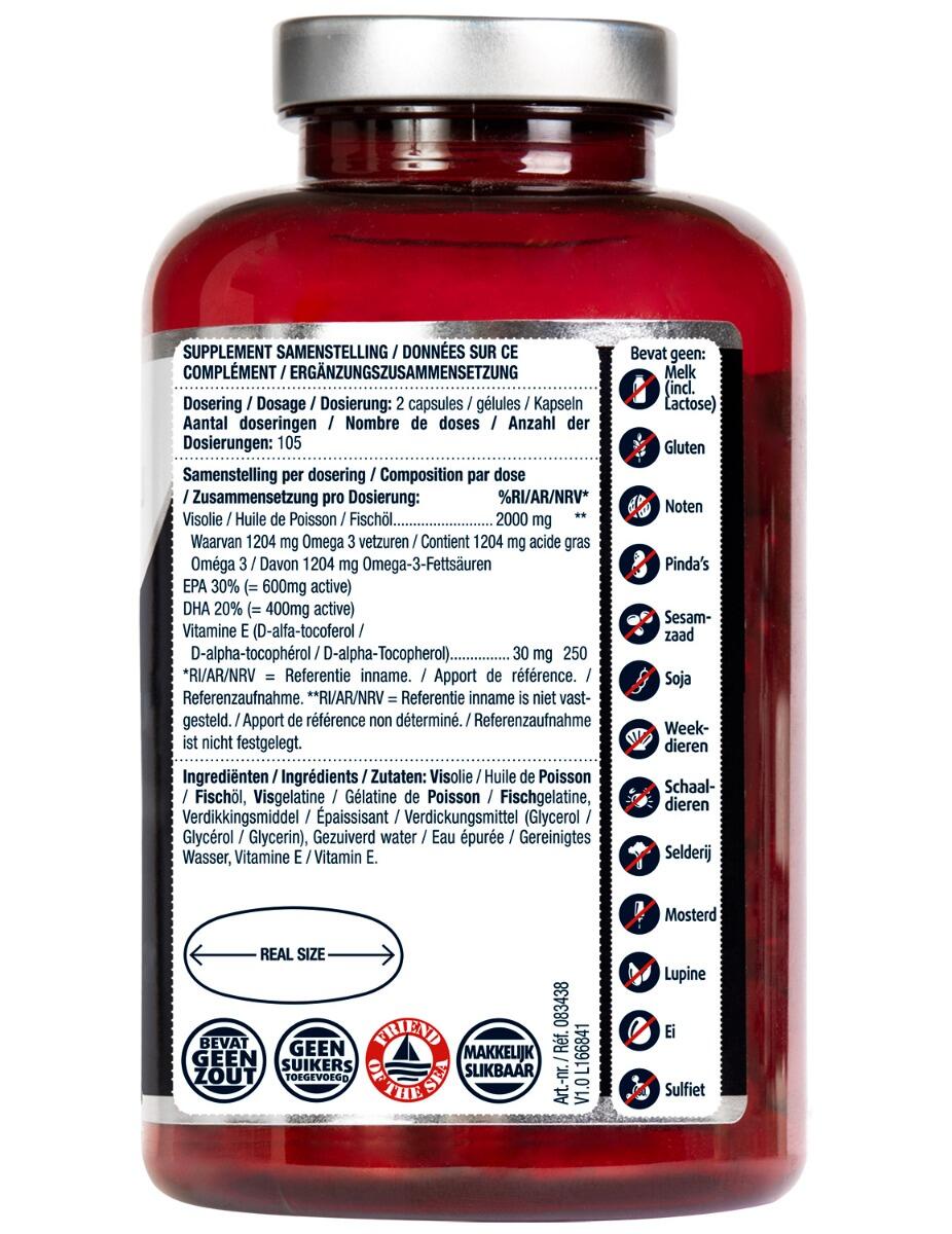 Lucovitaal Super Omega 3 Visolie 210 capsules MAXI XXL 2/4