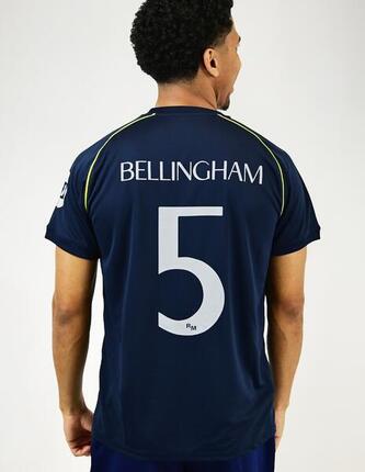 Camiseta Real Madrid 25/26 Segunda Equipación Bellingham 5 Réplica Oficial