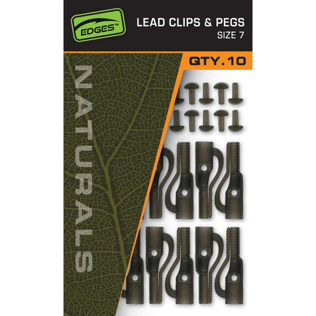 FOX Edges Naturals Size 7 Lead Clip + Pegs 10pcs 2/4