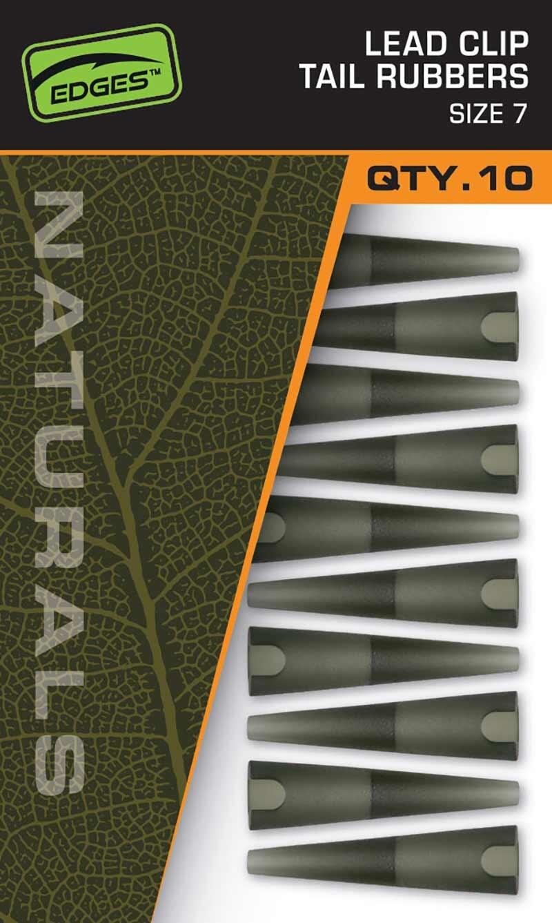 FOX Edges Naturals Size 7 Lead Clip Tail Rubbers 10pcs 2/3
