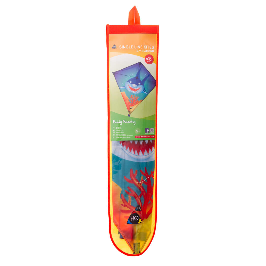 Pipa infantil HQ Eddy Sharky 100100 Azul 68 x 68 cm + 200 cm de cauda 2/6