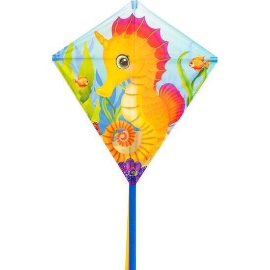 Latawiec dziecięcy HQ Eddy Seahorse 100055 Żółty 68 x 68 cm + ogon 200 cm