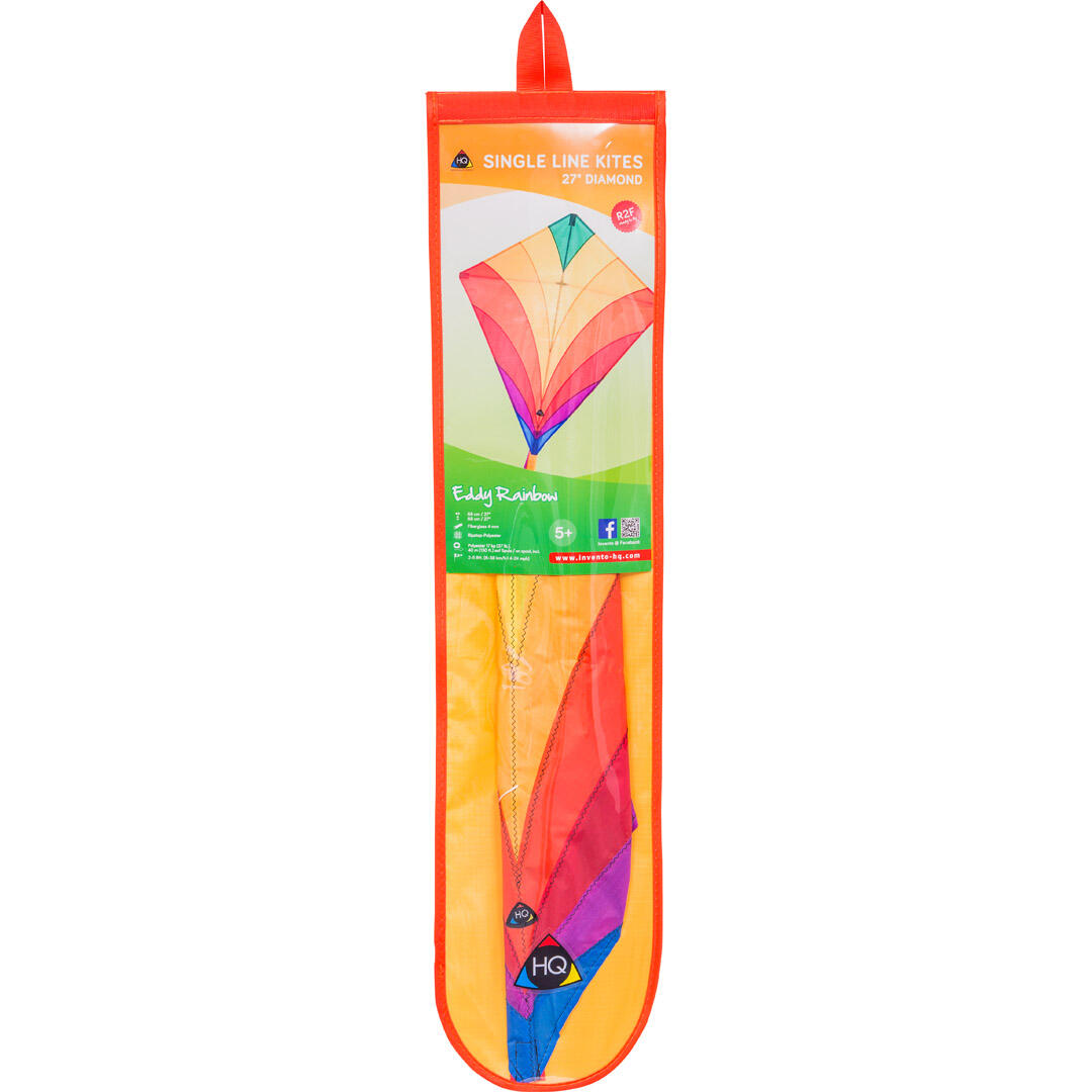 Pipa infantil HQ Eddy Rainbow 100045 Rainbow 68 x 68 cm + 200 cm de cauda 2/6