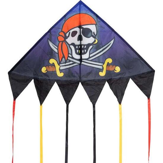 Latawiec dziecięcy HQ Delta Jolly Roger 140 cm 106120 Czarny 140 x 95 cm