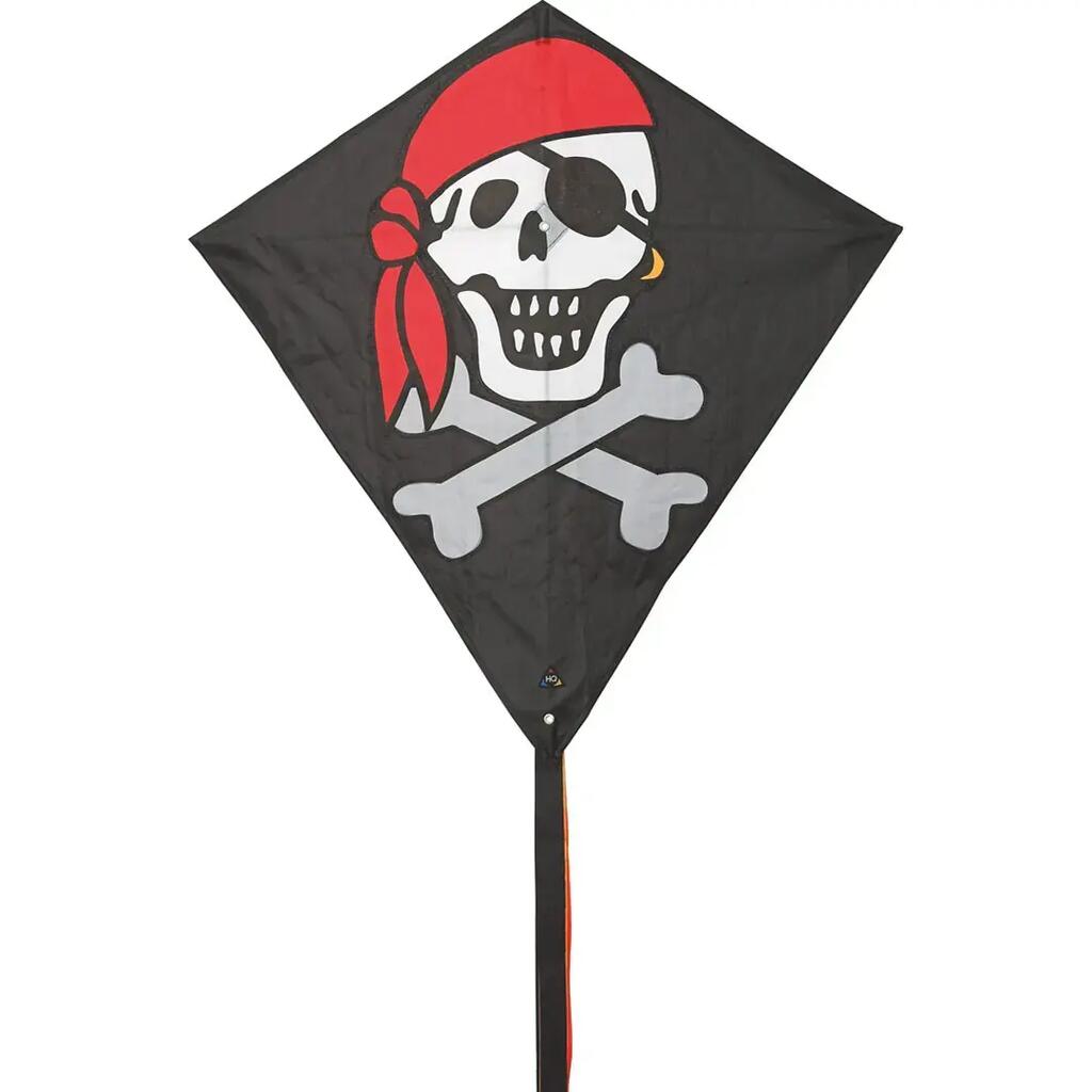 Children's Kite HQ Eddy Jolly Roger 100053 Black 68 x 68 cm + 200 cm tail