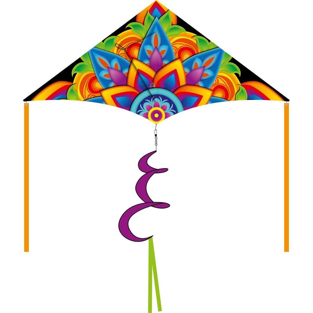 One-line kite HQ Delta Rainbow Mandala 2 m 106104 Rainbow 210 x 98 cm