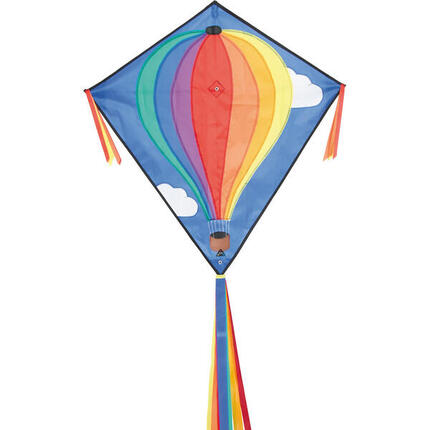 Latawiec dziecięcy HQ Eddy Hot Air Balloon 100051 Tęcza 68 x 68 cm + ogon 200 cm