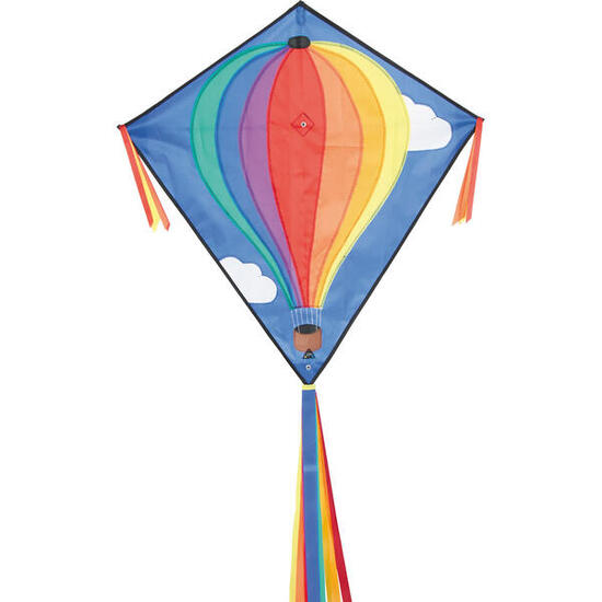 Latawiec dziecięcy HQ Eddy Hot Air Balloon 100051 Tęcza 68 x 68 cm + ogon 200 cm