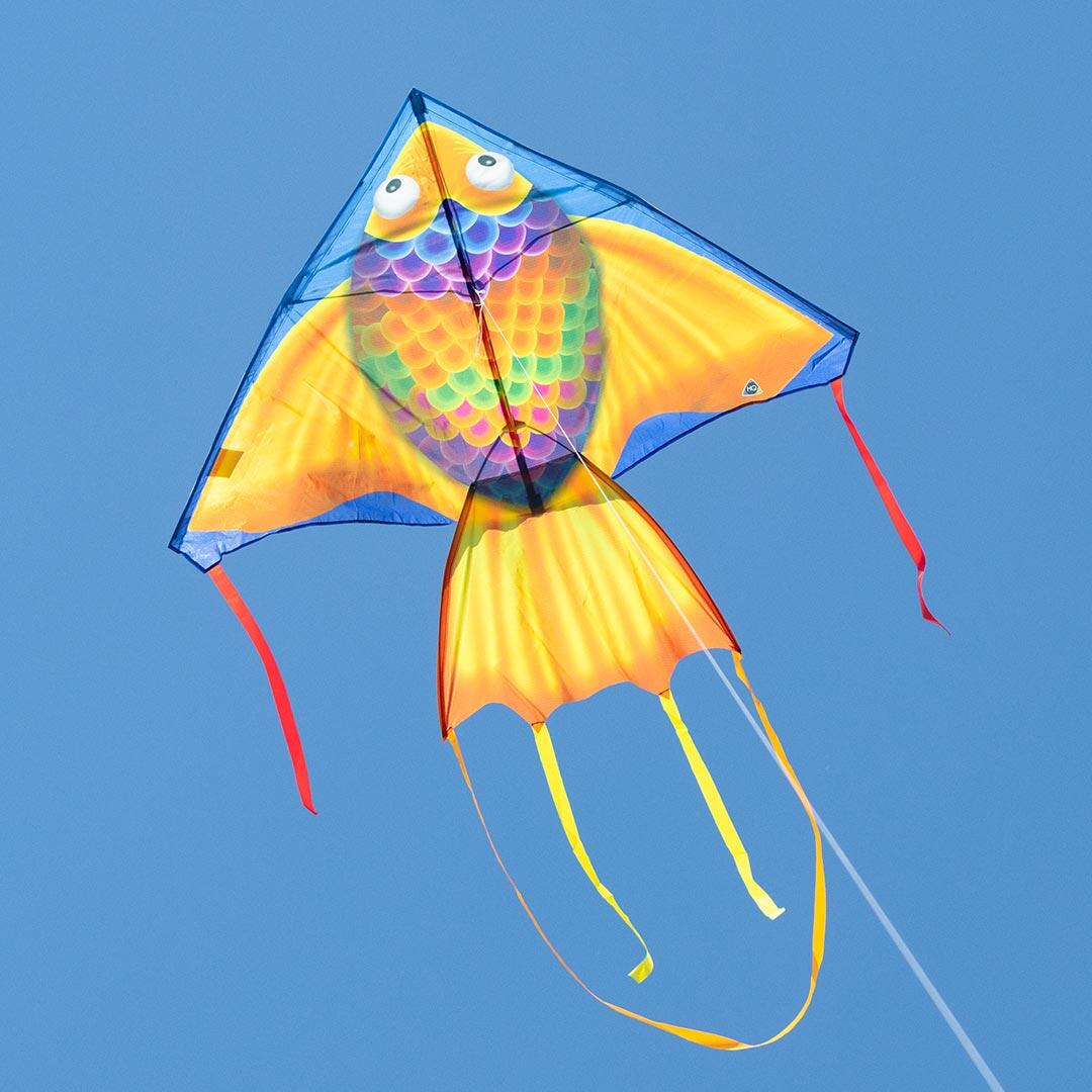 Kinderdrachen HQ Delta Rainbow Fish 140 cm 106124 Orange 140 x 75 cm 4/4