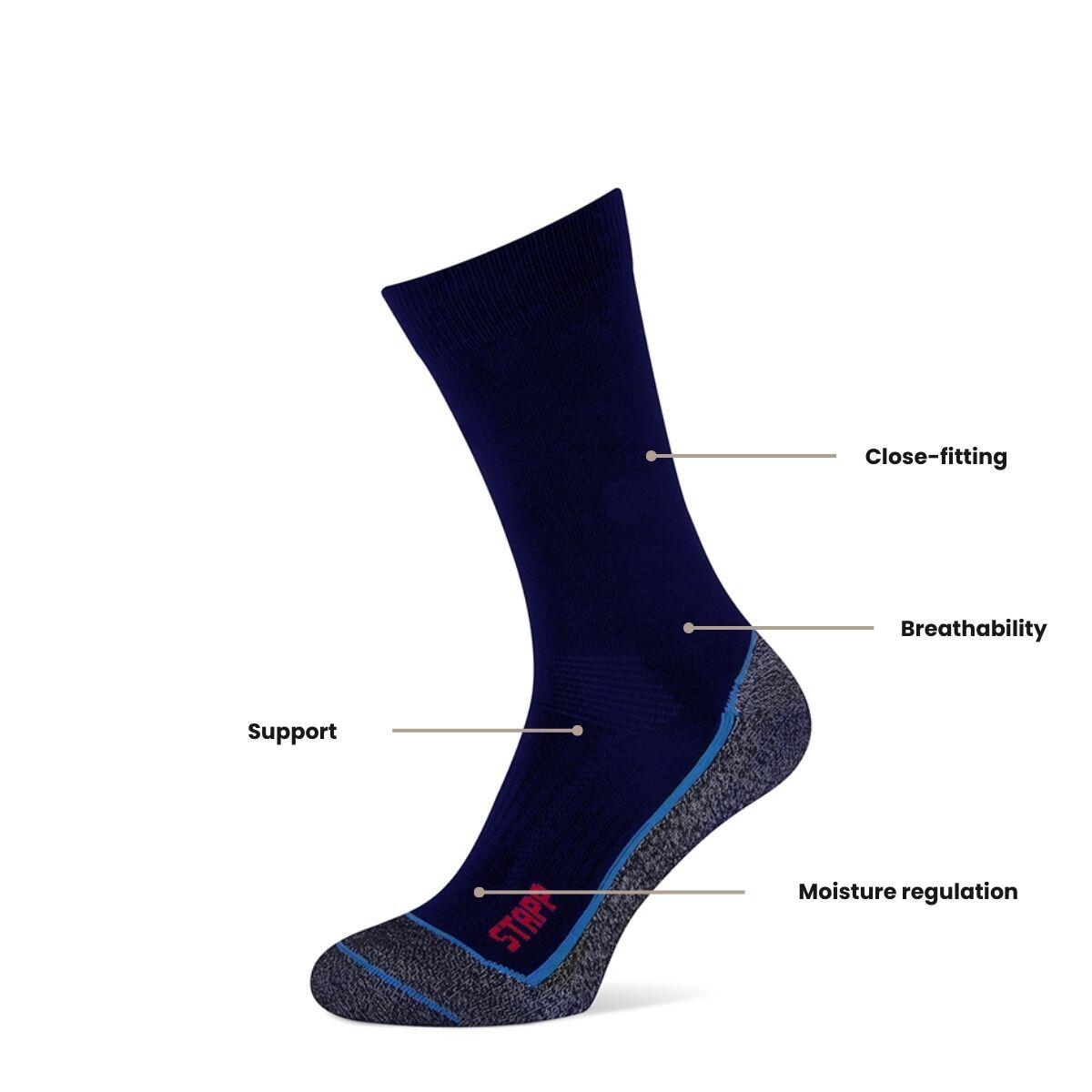 Calcetines de senderismo - Techno Boston Cool - Paquete de 3 - Azul marino 3/4