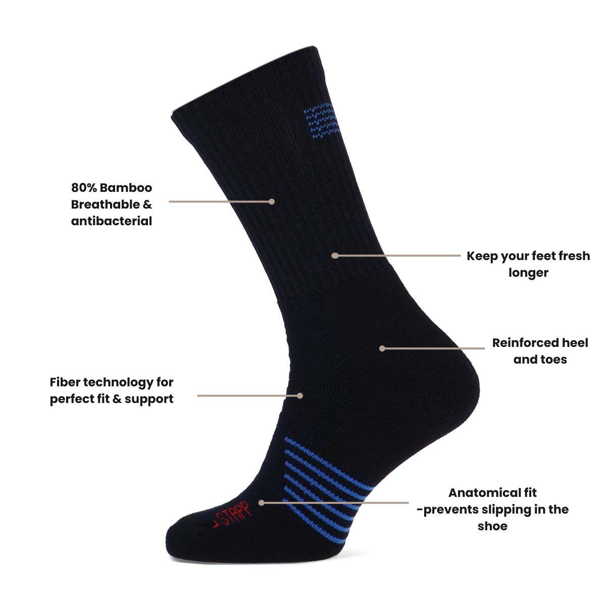 Chaussettes de randonnée - Techno Bamboo - Bleu marine 2/3