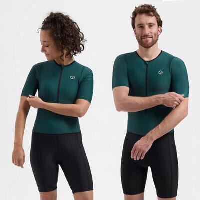 Trisuit dames en heren korte mouwen triathlon pak - florida