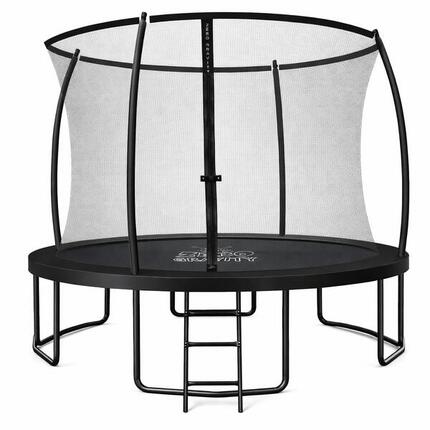 Trampolin Outdoor Ø 305 cm, TÜV GS, Smartes Klappnetz, Inkl. Leiter & Bodenanker