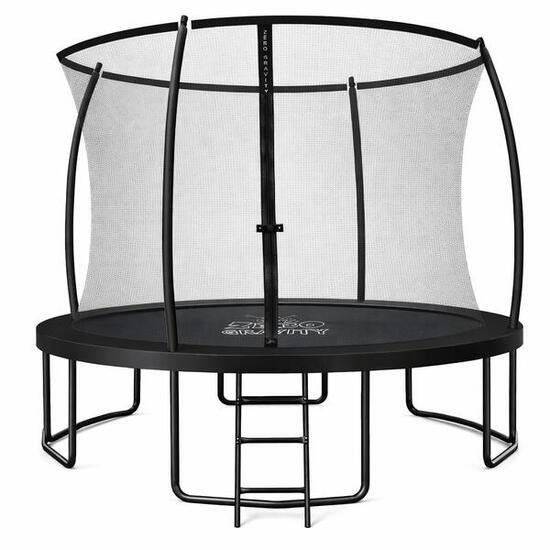 Trampolin Outdoor Ø 305 cm, TÜV GS, Smartes Klappnetz, Inkl. Leiter & Bodenanker