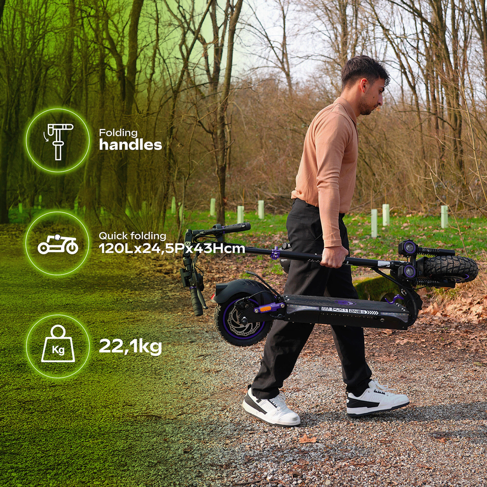 Trottinette Électrique Adulte ECROSS – 1300W - Jusqu'a 60 km 3/7