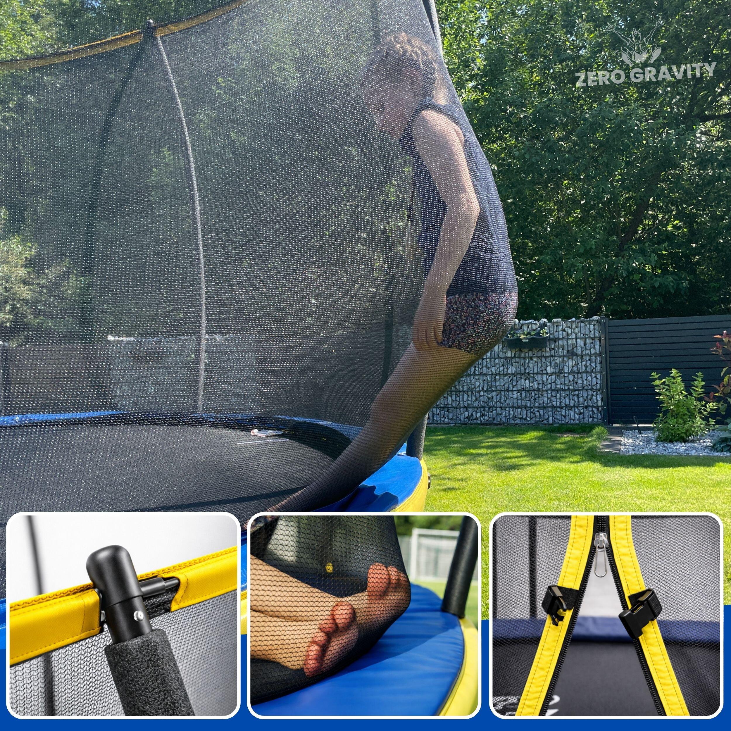 Trampolin Outdoor Ø 244 cm, TÜV GS, Smartes Klappnetz, Inkl. Leiter & Bodenanker 2/7