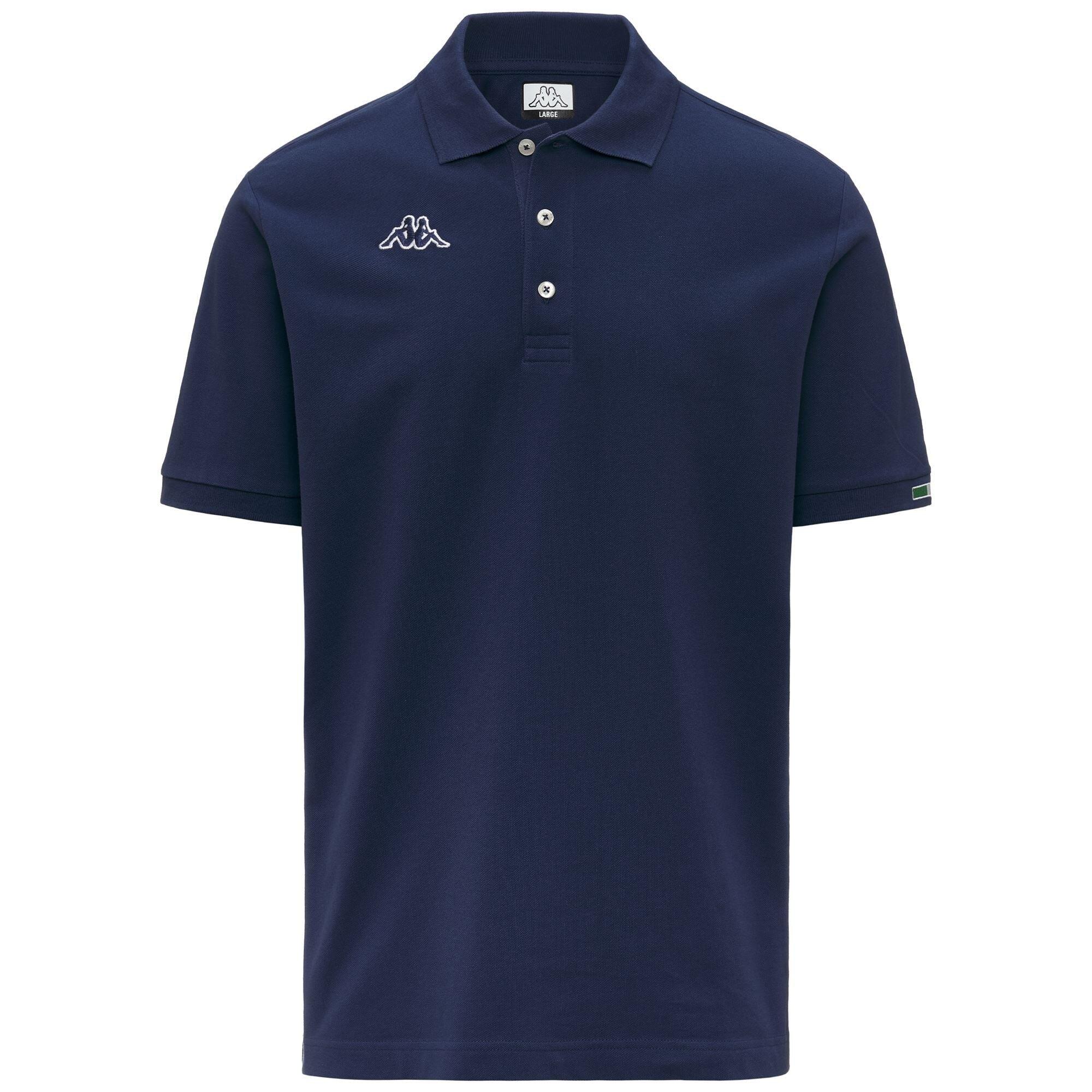 Polo da uomo in cotone blu da sportivo 2/3