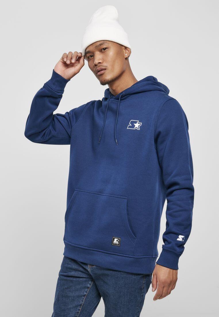 Felpa con cappuccio ricamata BLU 2/2