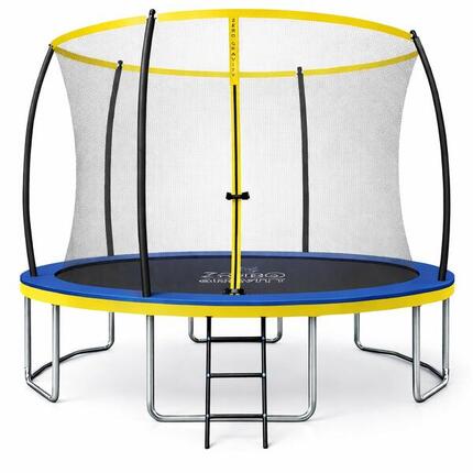 Trampolin Outdoor Ø 305 cm, TÜV GS, Smartes Klappnetz, Inkl. Leiter & Bodenanker