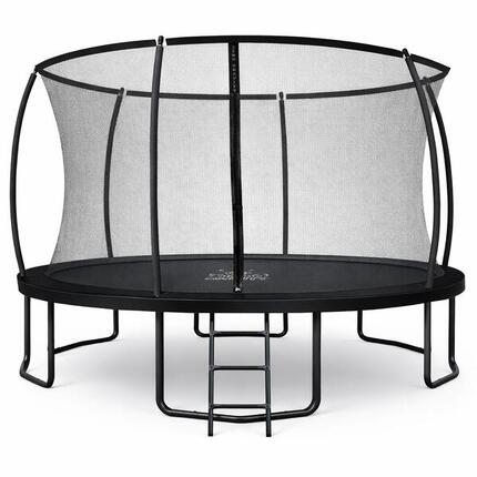 Trampolin Outdoor Ø 427 cm, TÜV GS, Smartes Klappnetz, Inkl. Leiter & Bodenanker