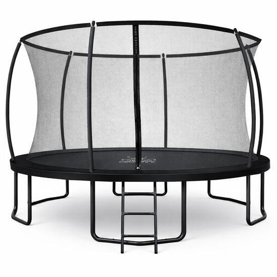 Trampolin Outdoor Ø 427 cm, TÜV GS, Smartes Klappnetz, Inkl. Leiter & Bodenanker